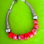 Pink and silver necklace 2